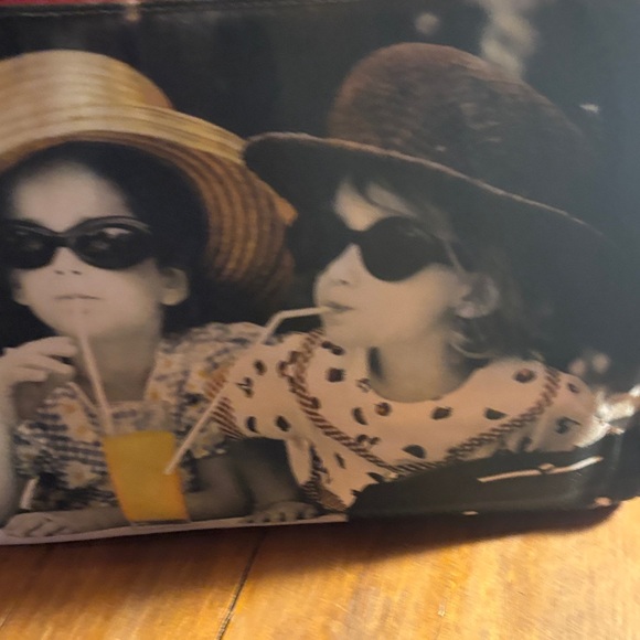 Vineyard Vines Red and Black Tote with Vintage Print - Picture 2 of 11